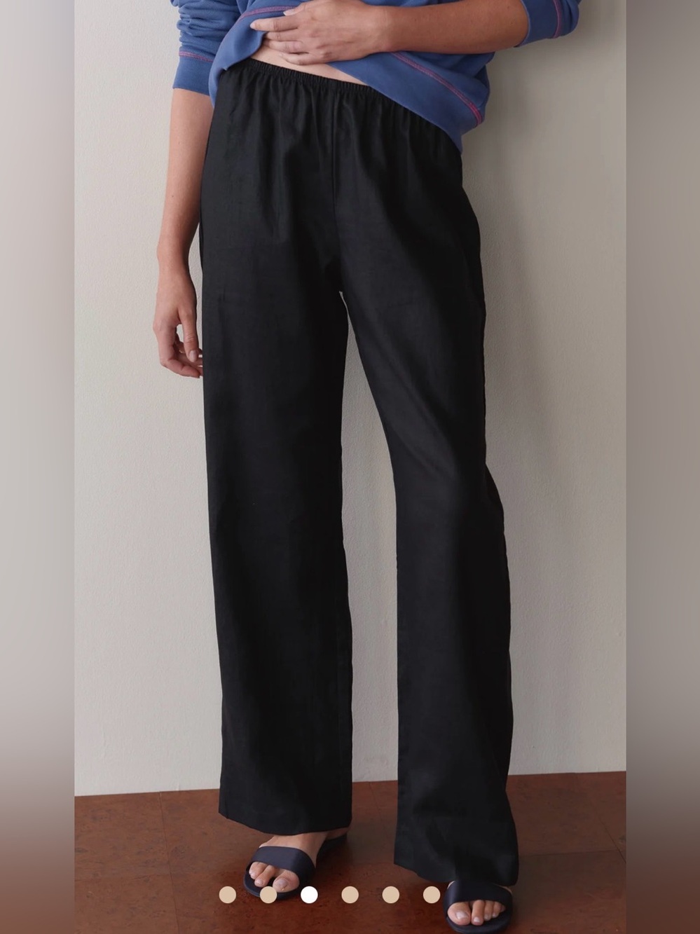DONNI. The Linen Simple Pant Jet Black